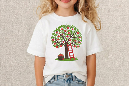 Apple Tree Embroidery Design – Beautiful Apple Tree Machine Embroidery Pattern, Cute Fruit & Nature Embroidery Design