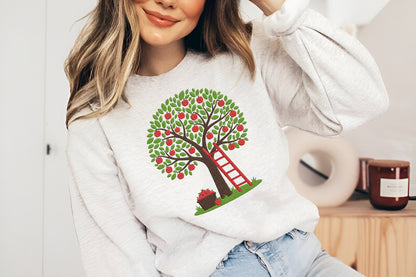 Apple Tree Embroidery Design – Beautiful Apple Tree Machine Embroidery Pattern, Cute Fruit & Nature Embroidery Design