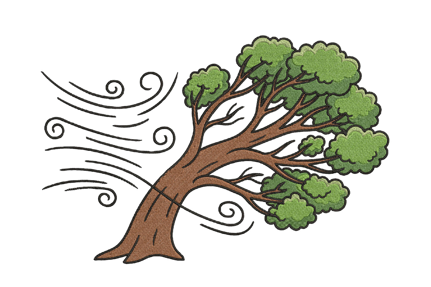 Blowing a Large Tree Embroidery Design – Beautiful Tree Machine Embroidery Pattern, Nature & Botanical Embroidery Design