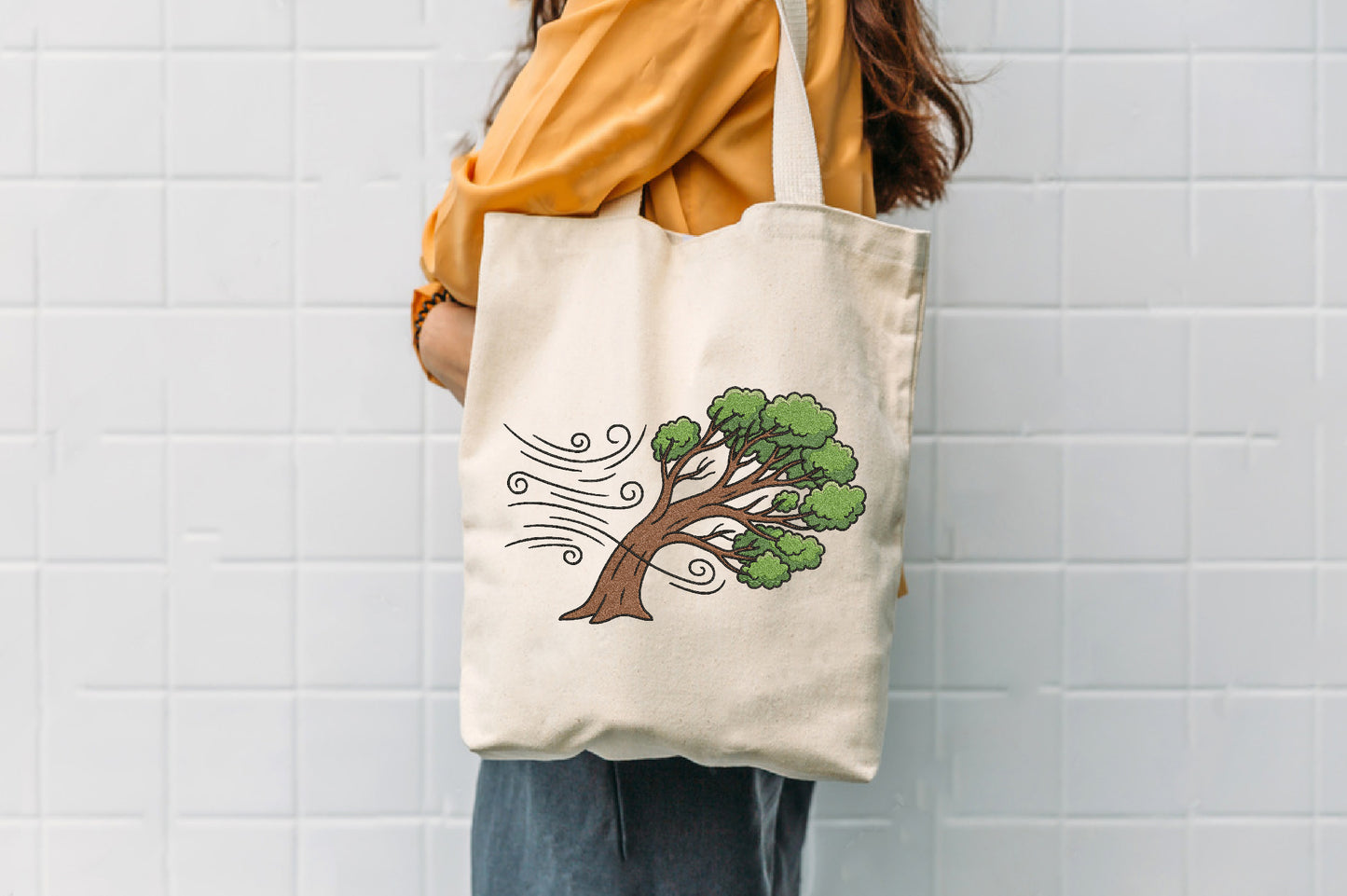 Blowing a Large Tree Embroidery Design – Beautiful Tree Machine Embroidery Pattern, Nature & Botanical Embroidery Design