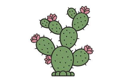 Cactus Embroidery Design – Cute Cactus Machine Embroidery Pattern, Desert Botanical Embroidery Design