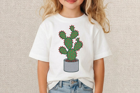 Cactus Embroidery Design – Cute Cactus Machine Embroidery Pattern, Desert Botanical Embroidery Design