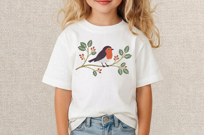 Cute Small Bird Embroidery Design – Adorable Tiny Bird Machine Embroidery Pattern, Sweet Mini Bird Embroidery Design