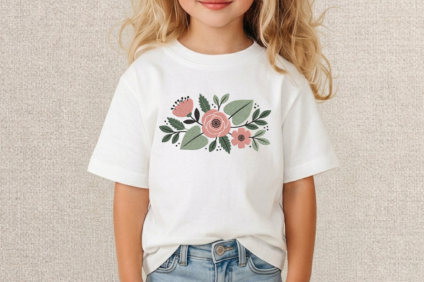 Flowers Embroidery Design – Beautiful Floral Machine Embroidery Pattern, Elegant Flower Embroidery Design