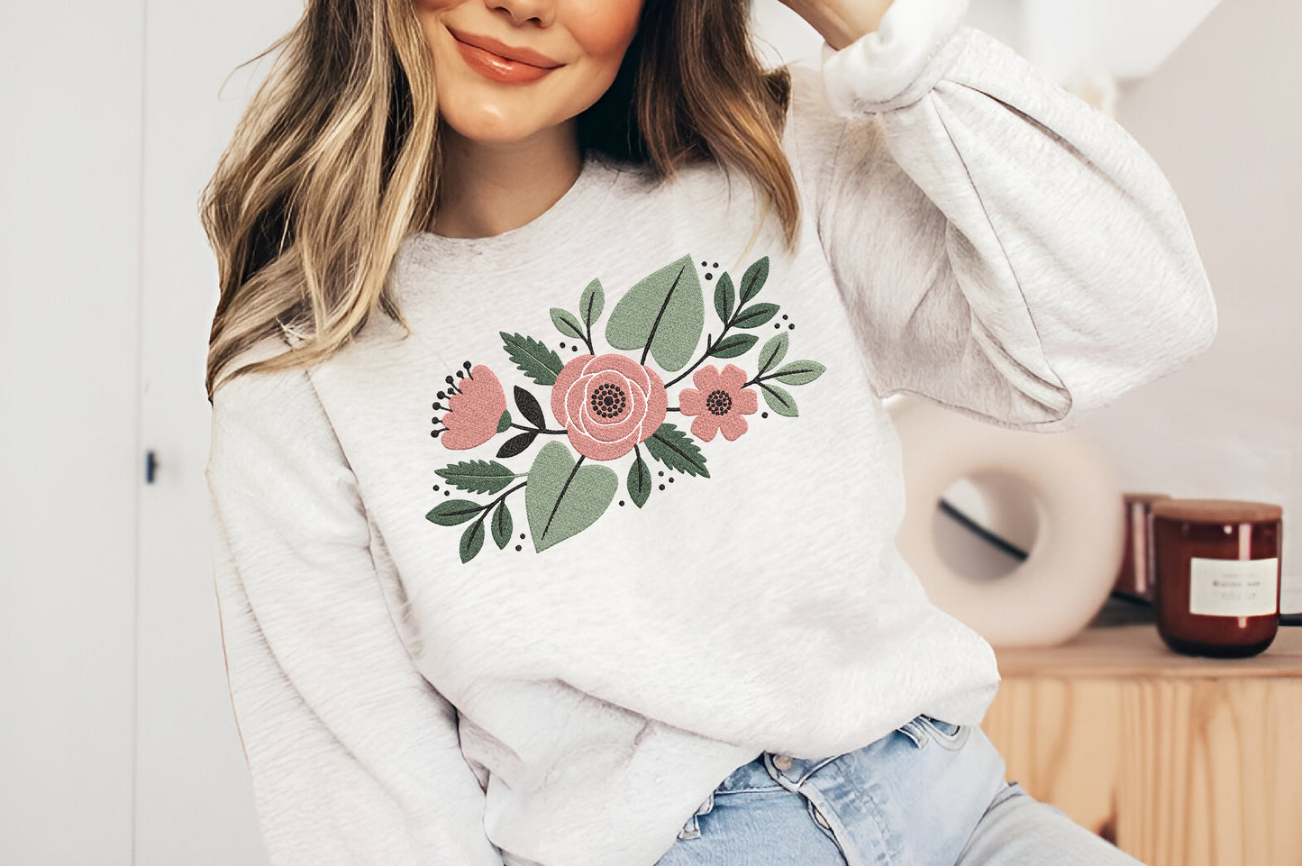 Flowers Embroidery Design – Beautiful Floral Machine Embroidery Pattern, Elegant Flower Embroidery Design