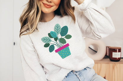 Houseplant Embroidery Design – Cute Houseplant Machine Embroidery Pattern, Botanical Plant Embroidery Design
