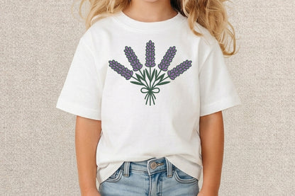 Lavender Bouquet Flowers Embroidery Design – Beautiful Lavender Flower Machine Embroidery Pattern, Elegant Floral & Botanical Embroidery Design