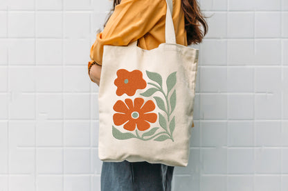 Orange Flowers Embroidery Design – Beautiful Orange Floral Machine Embroidery Pattern, Elegant Flower Embroidery Design