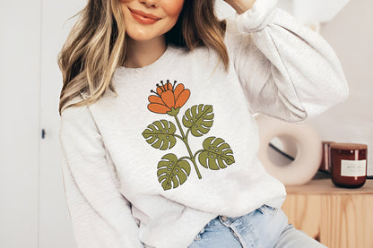 Single Orange Flower Embroidery Design – Beautiful Orange Floral Machine Embroidery Pattern, Elegant Flower Embroidery Design