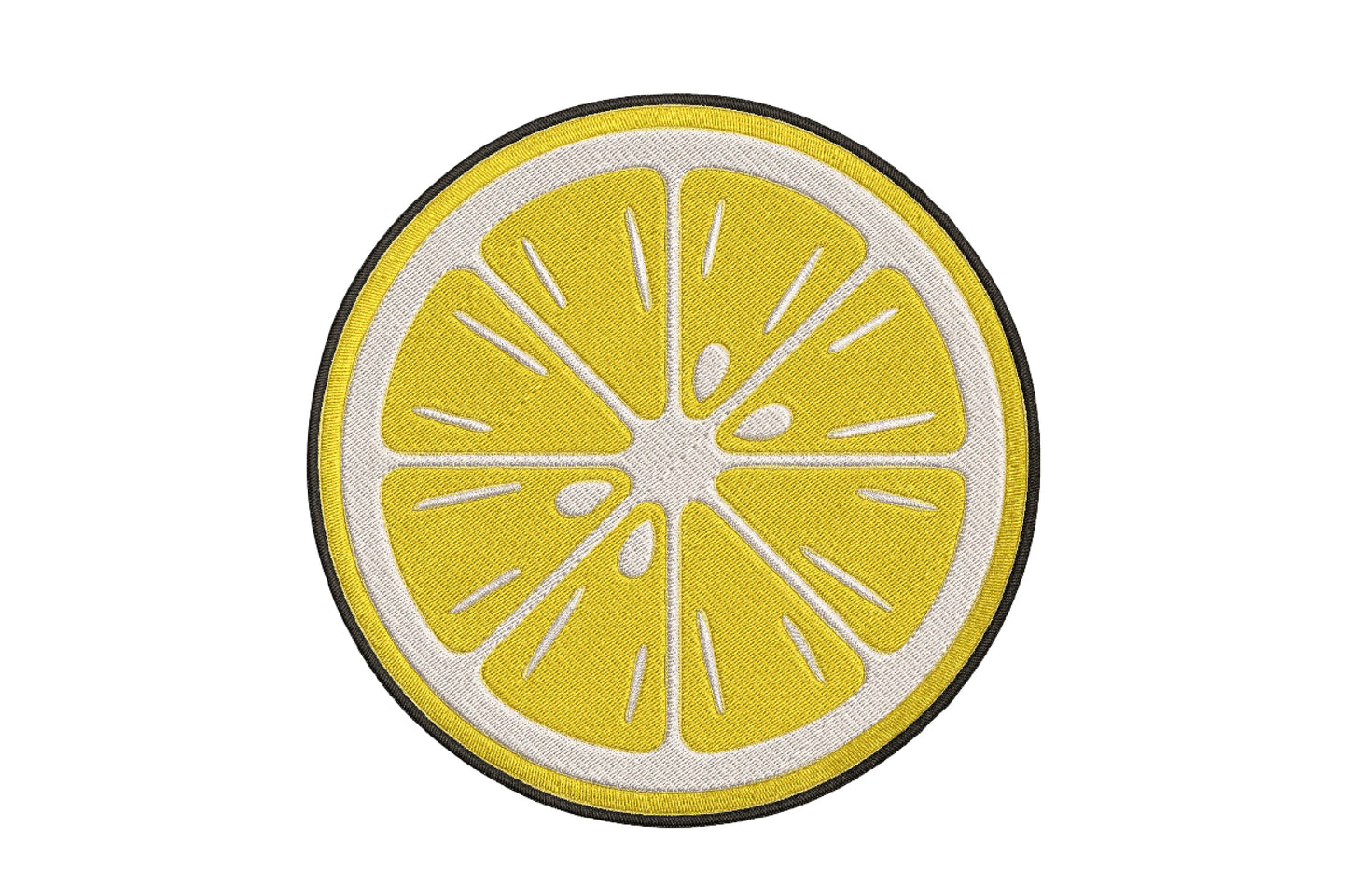 Sliced Lemon Embroidery Design – Fresh Lemon Machine Embroidery Pattern, Cute Citrus Fruit Embroidery Design