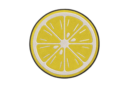 Sliced Lemon Embroidery Design – Fresh Lemon Machine Embroidery Pattern, Cute Citrus Fruit Embroidery Design