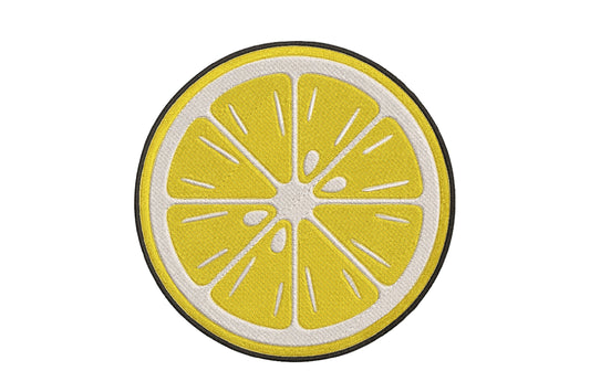 Sliced Lemon Embroidery Design – Fresh Lemon Machine Embroidery Pattern, Cute Citrus Fruit Embroidery Design