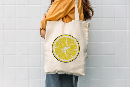 Sliced Lemon Embroidery Design – Fresh Lemon Machine Embroidery Pattern, Cute Citrus Fruit Embroidery Design