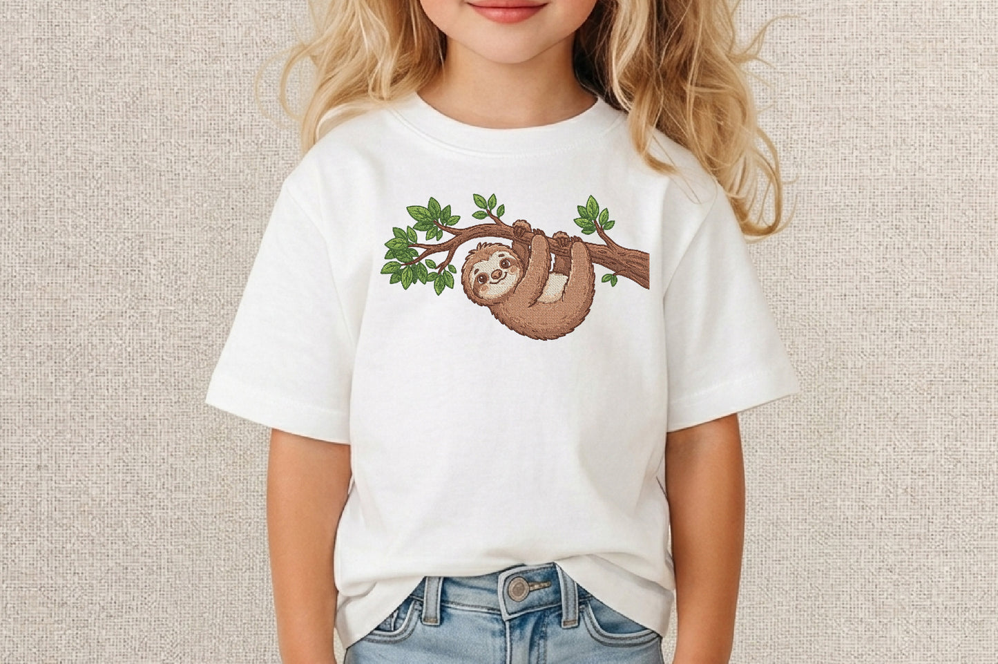 Sloth Embroidery Design – Cute Sloth Machine Embroidery Pattern, Adorable Woodland Animal Embroidery Design