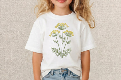 Umbel Flower Embroidery Design – Elegant Umbel Floral Machine Embroidery Pattern, Botanical Flower Embroidery Design