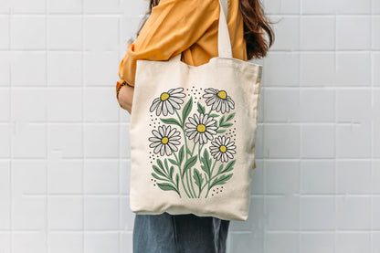 White Daisies Embroidery Design – Beautiful White Daisy Flower Machine Embroidery Pattern, Elegant Floral Embroidery Design