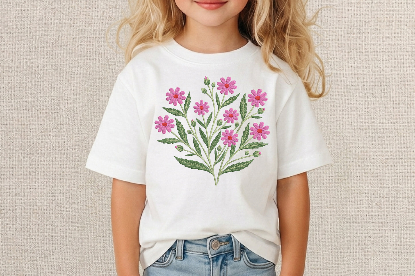 Wildflower Embroidery Design – Beautiful Wildflower Machine Embroidery Pattern, Elegant Botanical Floral Embroidery Design