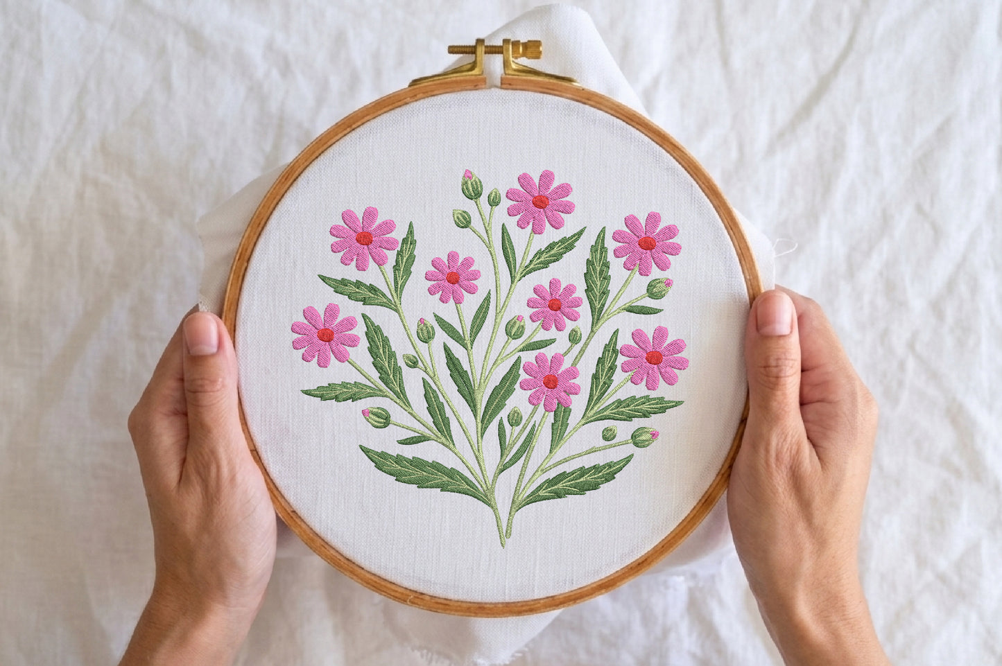 Wildflower Embroidery Design – Beautiful Wildflower Machine Embroidery Pattern, Elegant Botanical Floral Embroidery Design