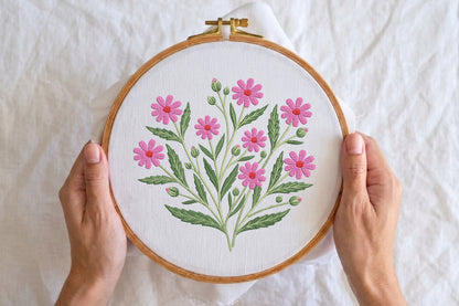 Wildflower Embroidery Design – Beautiful Wildflower Machine Embroidery Pattern, Elegant Botanical Floral Embroidery Design