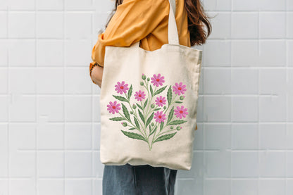 Wildflower Embroidery Design – Beautiful Wildflower Machine Embroidery Pattern, Elegant Botanical Floral Embroidery Design