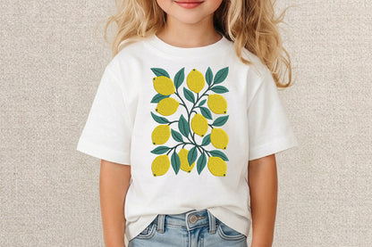 Yellow Lemons Embroidery Design – Fresh Lemon Machine Embroidery Pattern, Cute Citrus Fruit Embroidery Design