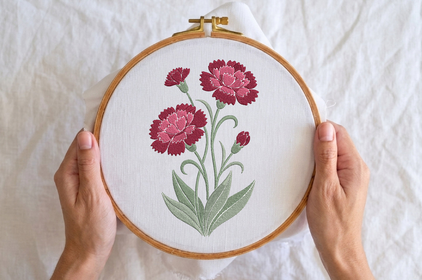 Zinnia Flowers Embroidery Design – Beautiful Zinnia Floral Machine Embroidery Pattern, Elegant Flower Embroidery Design