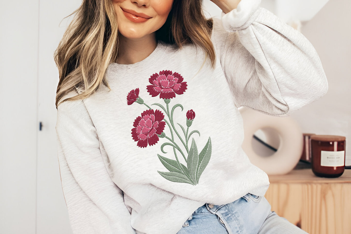 Zinnia Flowers Embroidery Design – Beautiful Zinnia Floral Machine Embroidery Pattern, Elegant Flower Embroidery Design