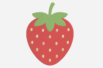 Strawberry Embroidery Design – Cute Strawberry Machine Embroidery Pattern, Sweet Fruit & Summer Floral Embroidery Design