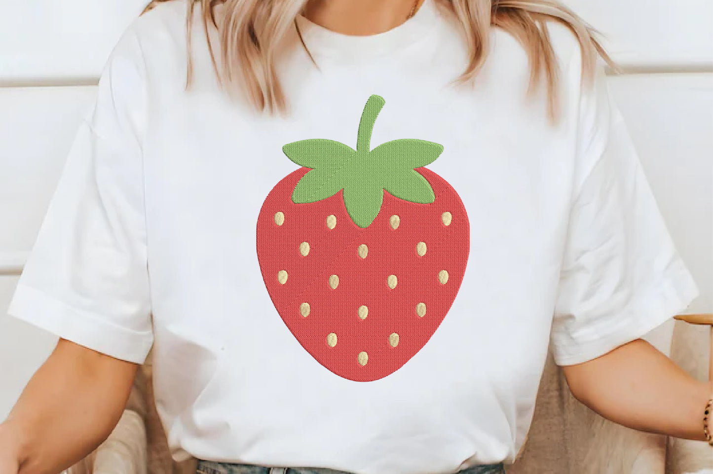 Strawberry Embroidery Design – Cute Strawberry Machine Embroidery Pattern, Sweet Fruit & Summer Floral Embroidery Design