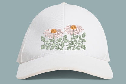Daisies Embroidery Design – Beautiful Daisy Flower Machine Embroidery Pattern, Elegant Floral Embroidery Design