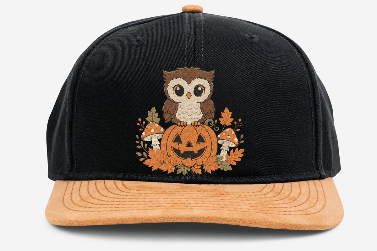 Owl Pumpkin Halloween Embroidery File – Cute Halloween Owl Machine Embroidery Design, Spooky Pumpkin Bird Embroidery