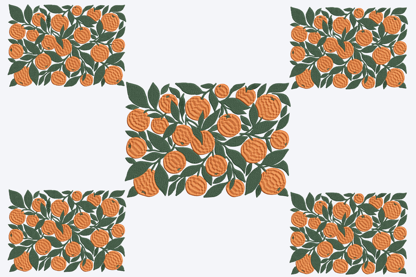 Orange Citrus Embroidery Design – Cute Orange Fruit Machine Embroidery Pattern, Fresh Citrus Botanical Embroidery Design