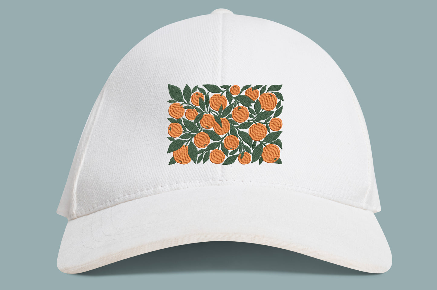 Orange Citrus Embroidery Design – Cute Orange Fruit Machine Embroidery Pattern, Fresh Citrus Botanical Embroidery Design
