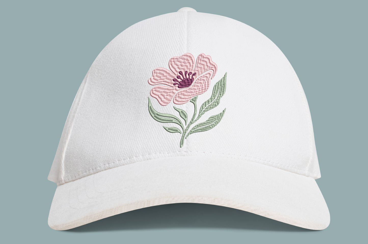 Pink Flower Embroidery Design – Beautiful Pink Floral Machine Embroidery Pattern, Elegant Flower Embroidery Design