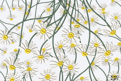White Daisies Embroidery Design – Beautiful White Daisy Floral Machine Embroidery Pattern, Elegant Flower Embroidery Design