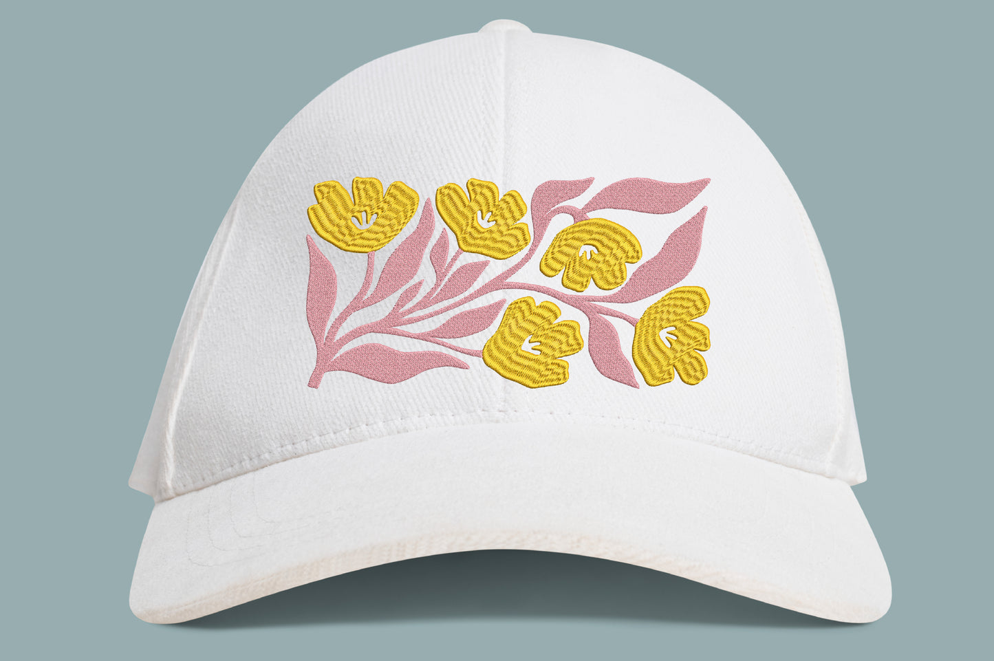 Yellow Flower Embroidery Design – Beautiful Yellow Floral Machine Embroidery Pattern, Elegant Flower Embroidery Design