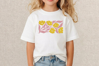 Yellow Flower Embroidery Design – Beautiful Yellow Floral Machine Embroidery Pattern, Elegant Flower Embroidery Design