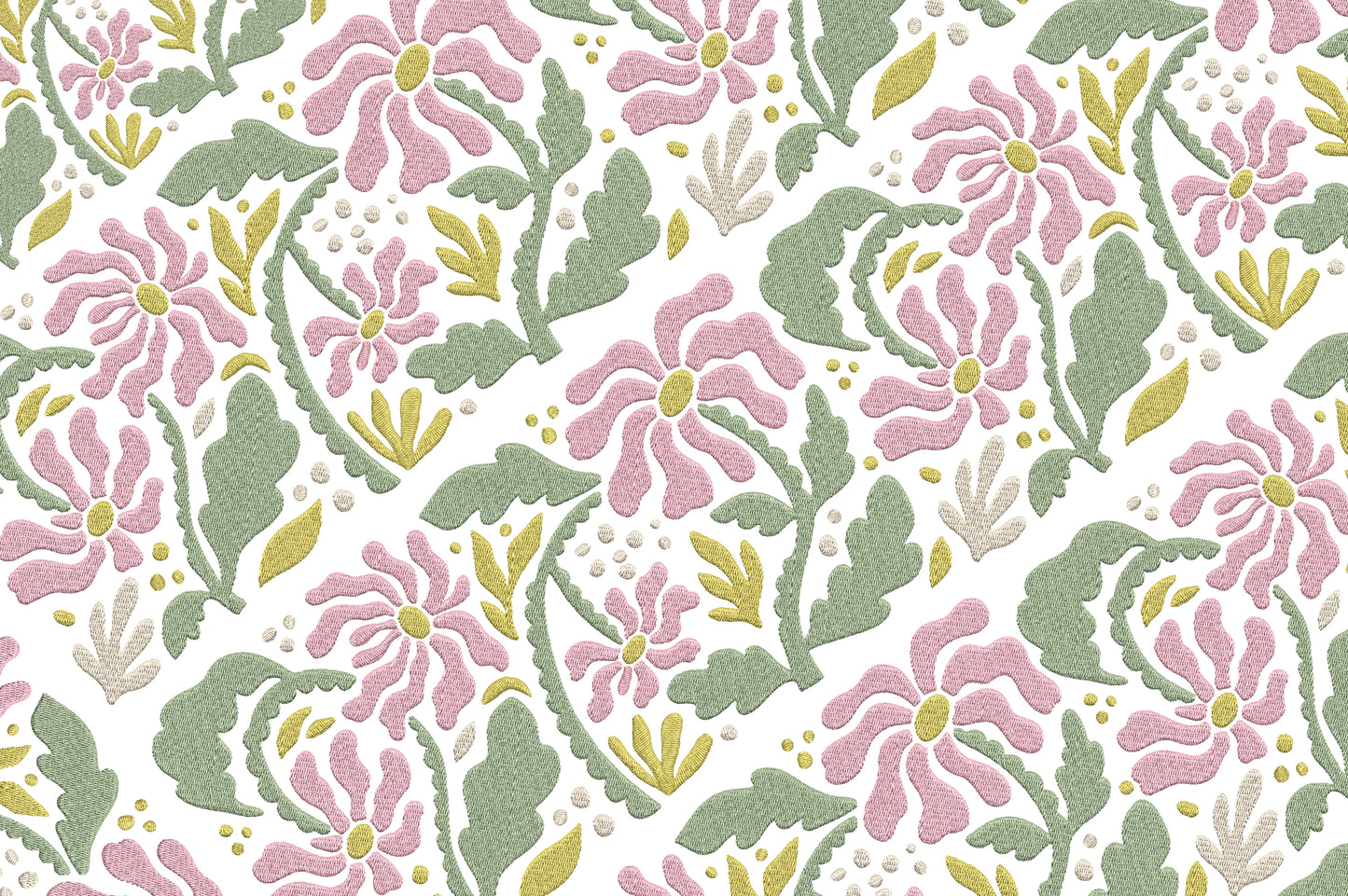 Botanical Floral Embroidery Design – Beautiful Botanical Flower Machine Embroidery Pattern, Elegant Floral Embroidery Design