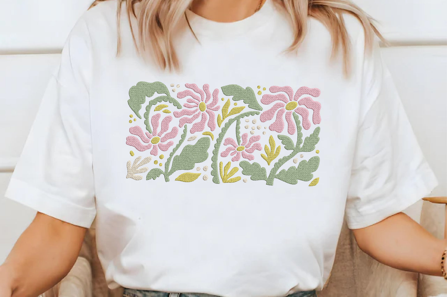 Botanical Floral Embroidery Design – Beautiful Botanical Flower Machine Embroidery Pattern, Elegant Floral Embroidery Design