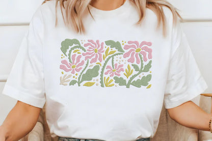 Botanical Floral Embroidery Design – Beautiful Botanical Flower Machine Embroidery Pattern, Elegant Floral Embroidery Design