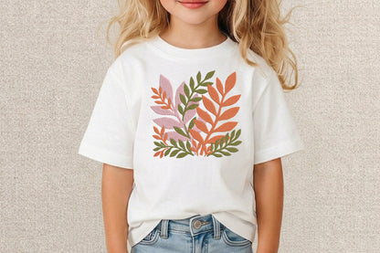Abstract Leaf Embroidery Design – Modern Artistic Leaf Machine Embroidery Pattern, Unique Botanical Embroidery Design