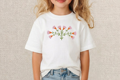 Botanical Wildflower Embroidery Design – Beautiful Wildflower Machine Embroidery Pattern, Elegant Botanical Floral Embroidery Design