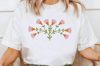 Botanical Wildflower Embroidery Design – Beautiful Wildflower Machine Embroidery Pattern, Elegant Botanical Floral Embroidery Design