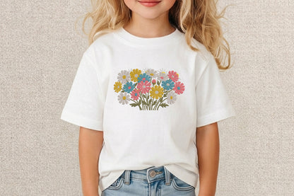 Cosmos Flowers Embroidery Design – Beautiful Cosmos Floral Machine Embroidery Pattern, Elegant Flower Embroidery Design