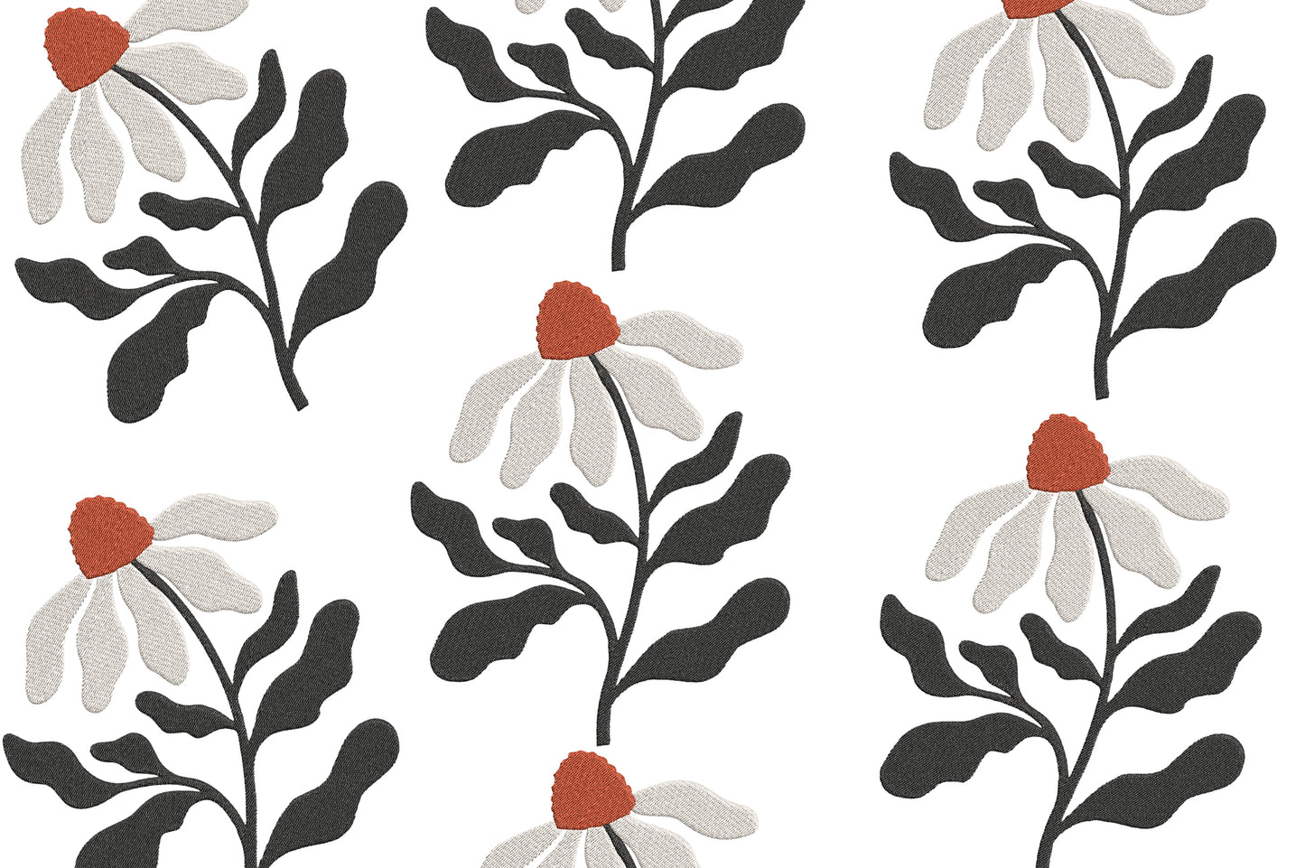 Echinacea Flower Embroidery Design – Beautiful Coneflower Machine Embroidery Pattern, Elegant Botanical Floral Embroidery Design