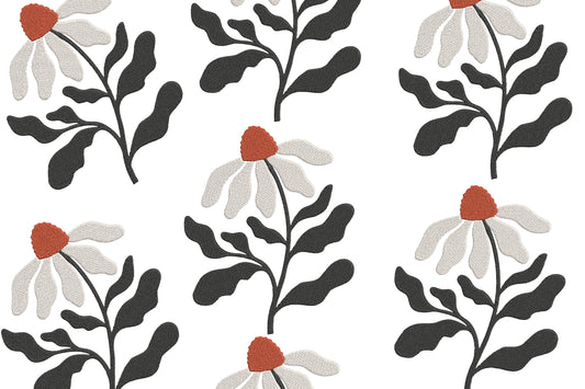 Echinacea Flower Embroidery Design – Beautiful Coneflower Machine Embroidery Pattern, Elegant Botanical Floral Embroidery Design