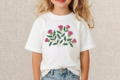 Magenta Flowers Embroidery Design – Beautiful Magenta Floral Machine Embroidery Pattern, Elegant Flower Embroidery Design