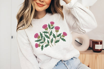 Magenta Flowers Embroidery Design – Beautiful Magenta Floral Machine Embroidery Pattern, Elegant Flower Embroidery Design