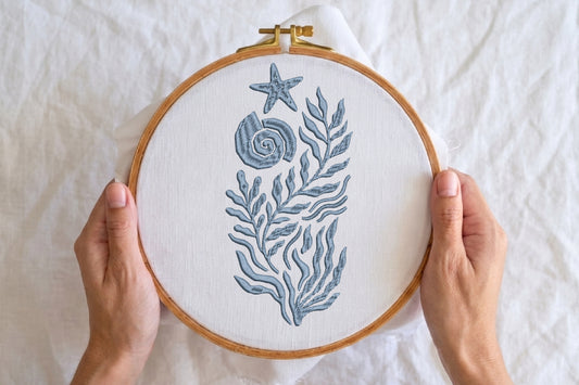 Ocean Motifs Embroidery Design – Beautiful Sea Life Machine Embroidery Pattern, Nautical Ocean Embroidery Design