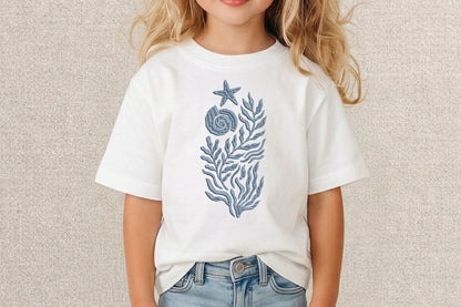 Ocean Motifs Embroidery Design – Beautiful Sea Life Machine Embroidery Pattern, Nautical Ocean Embroidery Design